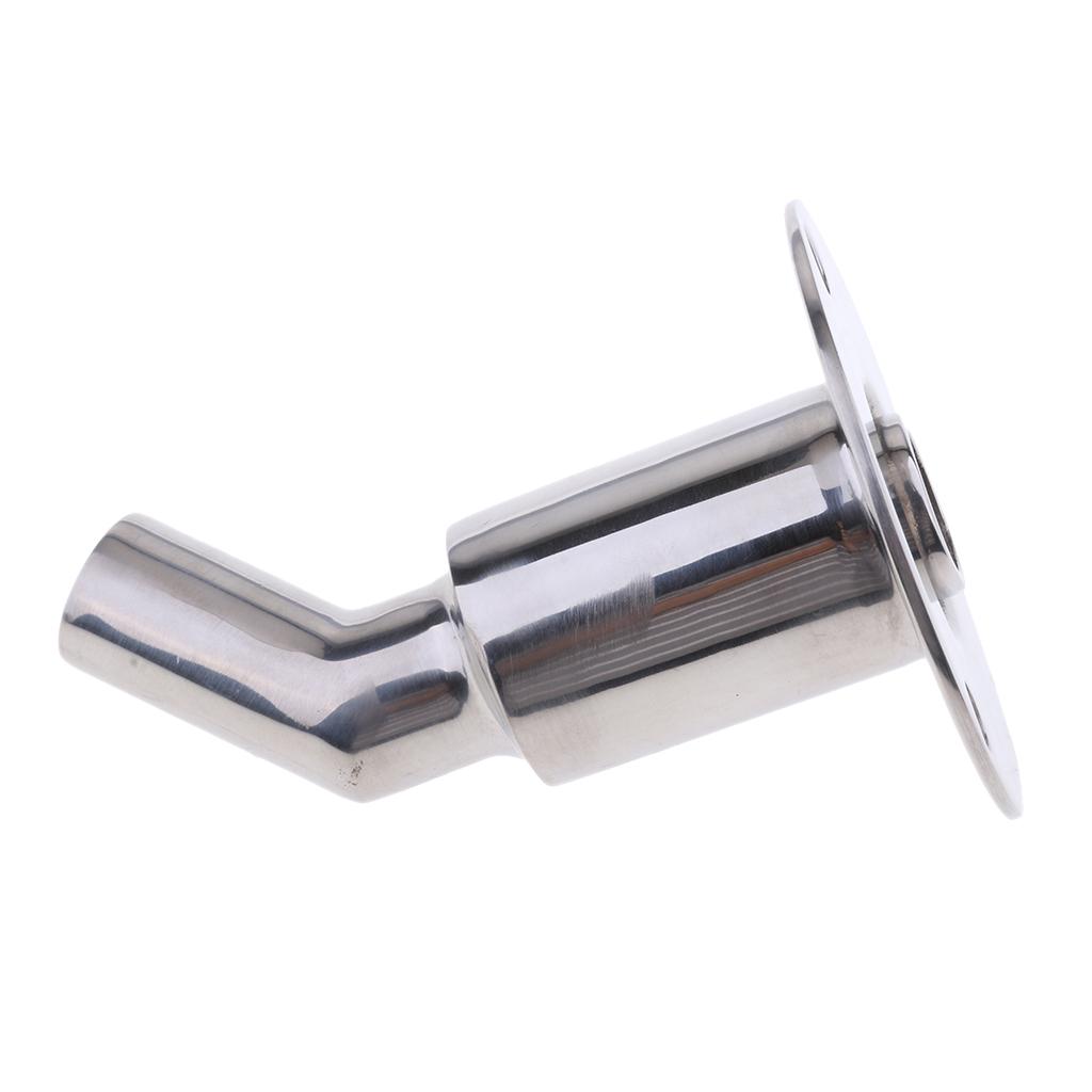 Stainless Steel 90 Degree Elbow Boat Deck Handrail Rail Fitting Round Base for 7/8`` 22 Tubes