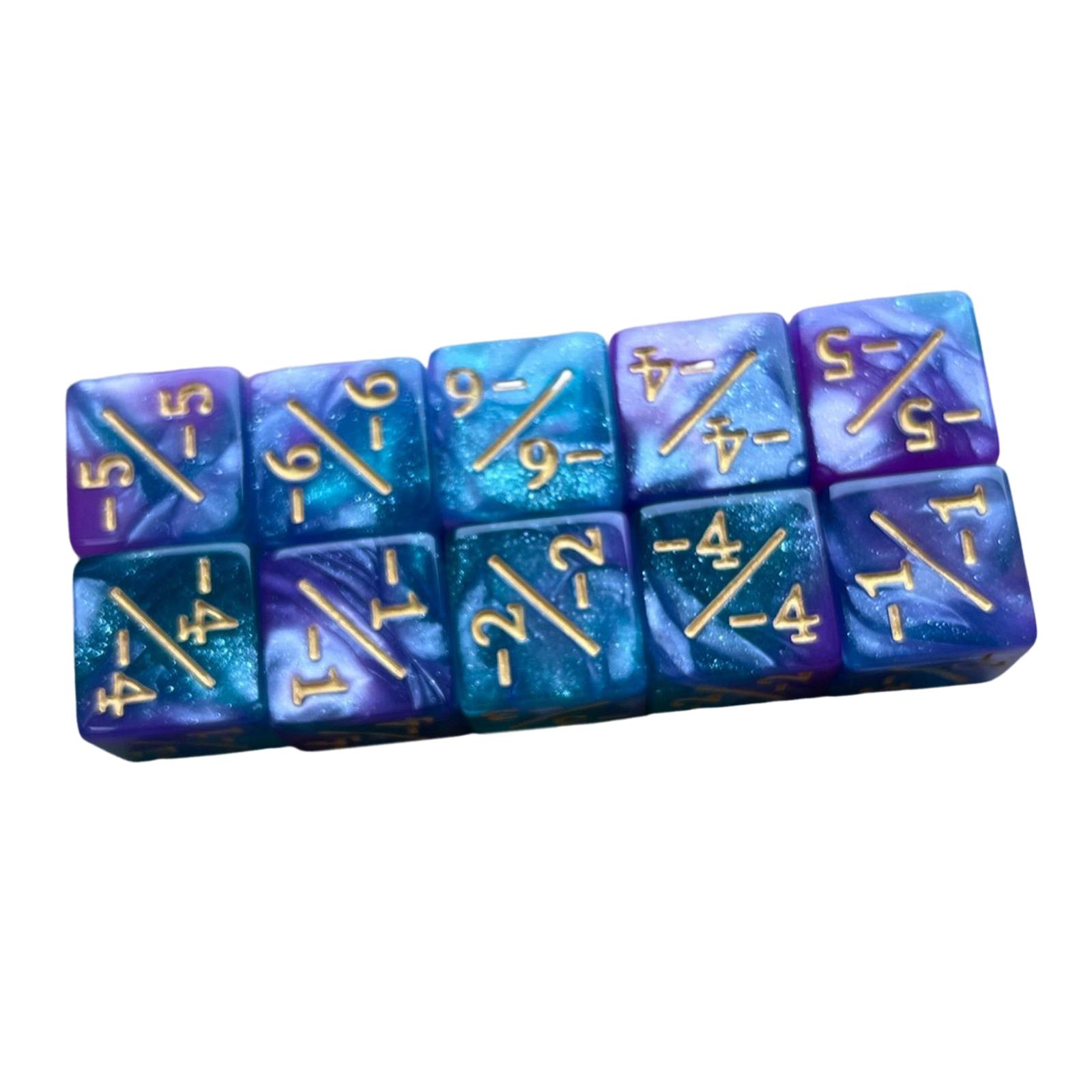 10x Symbol Dice Math Teaching Accessory Double Colors Standard Dice Square