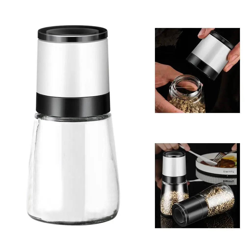 Adjustable salt and  herb coarse grinder grinding spice bottle