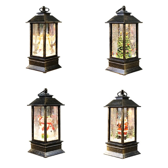 Lanterna LED Konstsmide Con Palla Di Vetro E Neve - Decorazione Natalizia Con Effetto Neve, 22 Cm