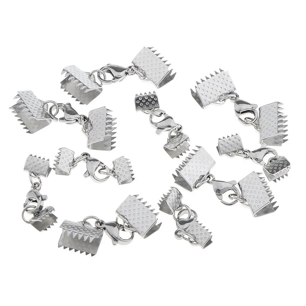 10pcs Ribbon clip and clamp End Cap Necklace Bracelet Connector Findings
