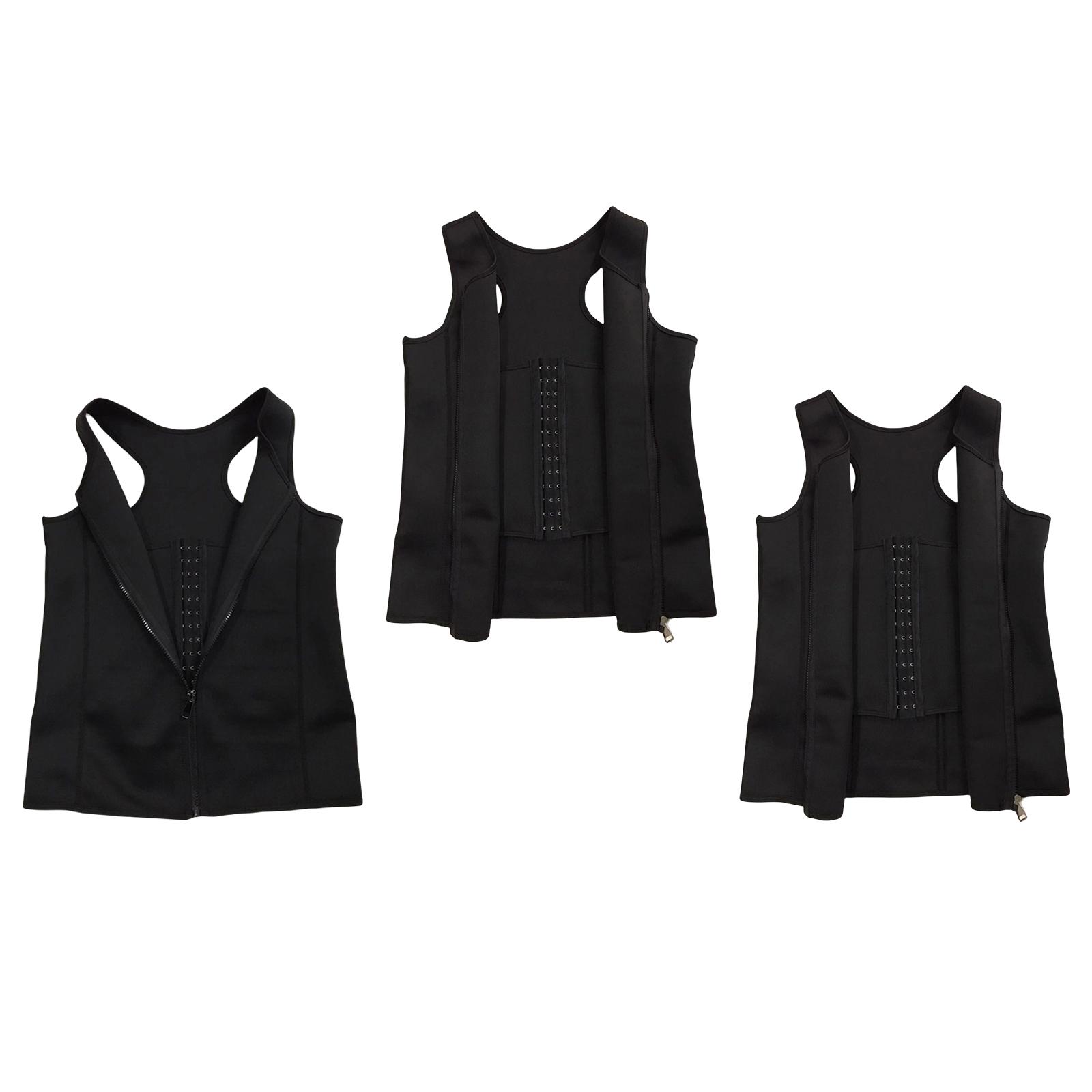 Mens Sweat Sauna Vest Waist Trimmer Shapewear Gym Fitness Corset Zipper