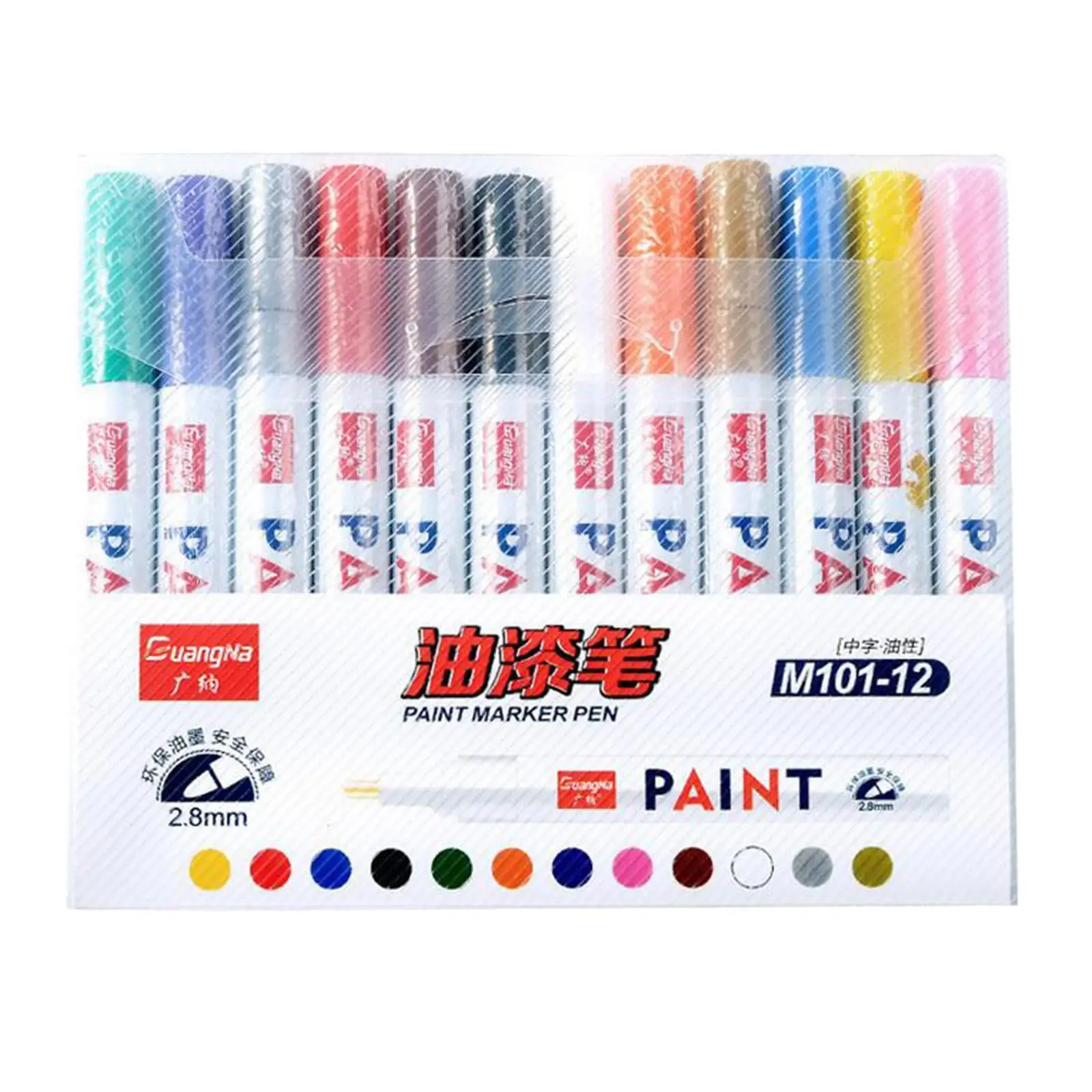 12 Pack Paint Pens Permanent Markers for Rock Painting Ceramic Canvas Mug Easter Egg, 14.2cm