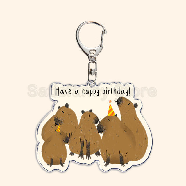 Capivara Aniversário Acrílico Chaveiro, Chaveiro Animal dos desenhos  animados, Capivaras Chaveiro Cadeias para Saco, Pingente Criativo,  Acessórios Presente - AliExpress