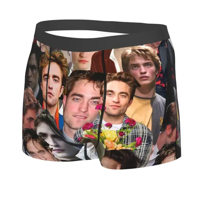 Man Robert Pattinson Collage Underwear Humor Boxer Shorts Panties Homme  Breathable Underpants