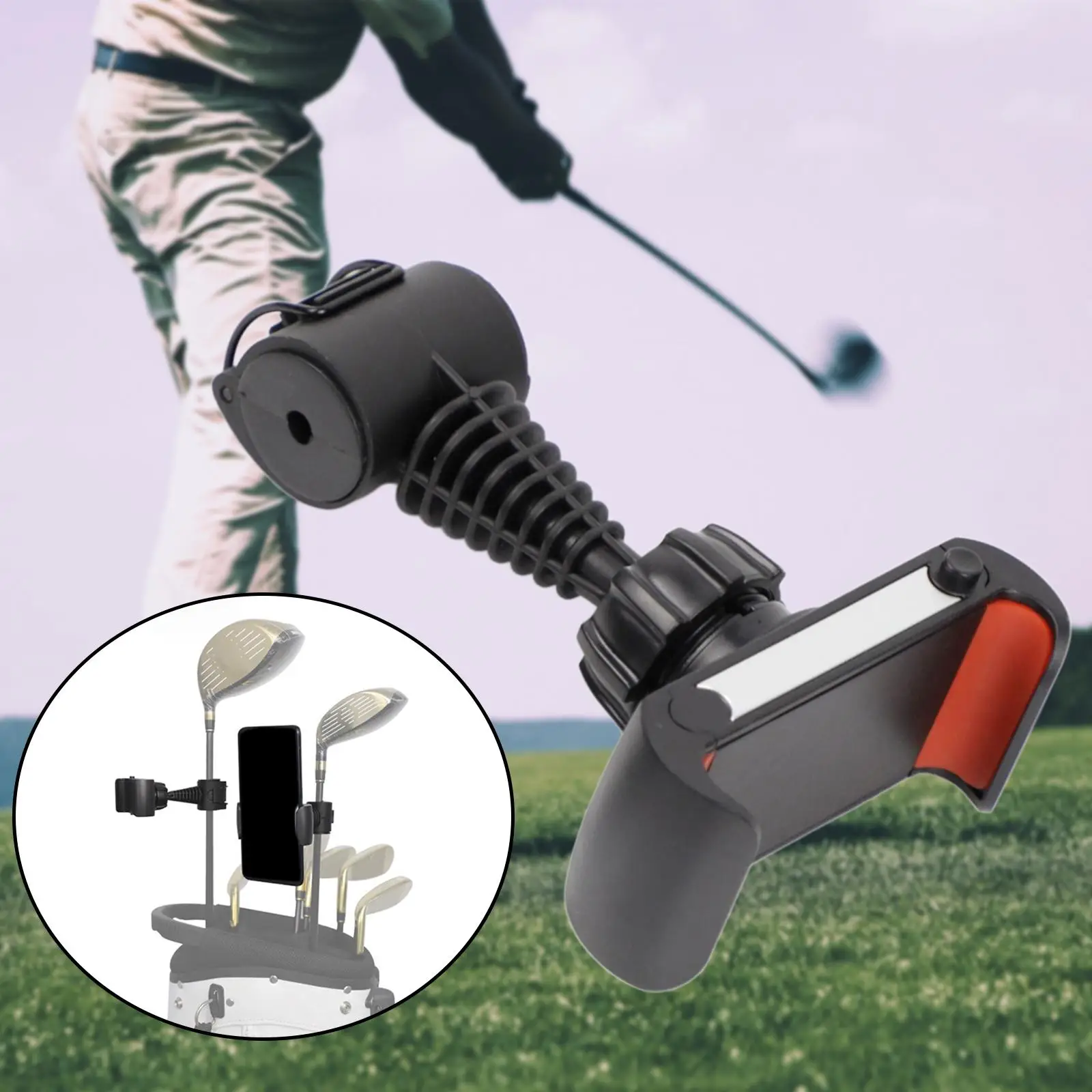 Golf Phone Holder Clip Replacement Durable Tools 360 Degree Alignment Sticks Bracket for Swing Recording Phone Short Game