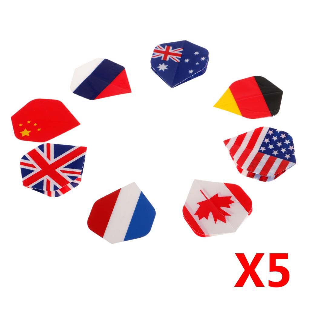 40 Pcs National Flag Pattern Design Darts Flights Standard Shape Premium Extra Strong Darts Replacement Games Accessories