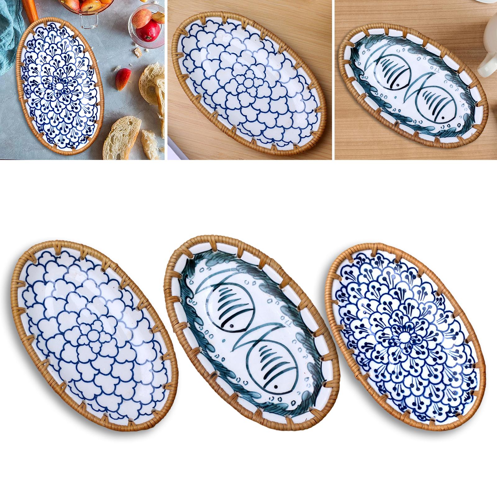 Ceramic Dish Plate Dinner Plates Serving Plate Display Tray Tableware Dinner Dish Tray for Cake Appetizer Salad Sushi Fruit