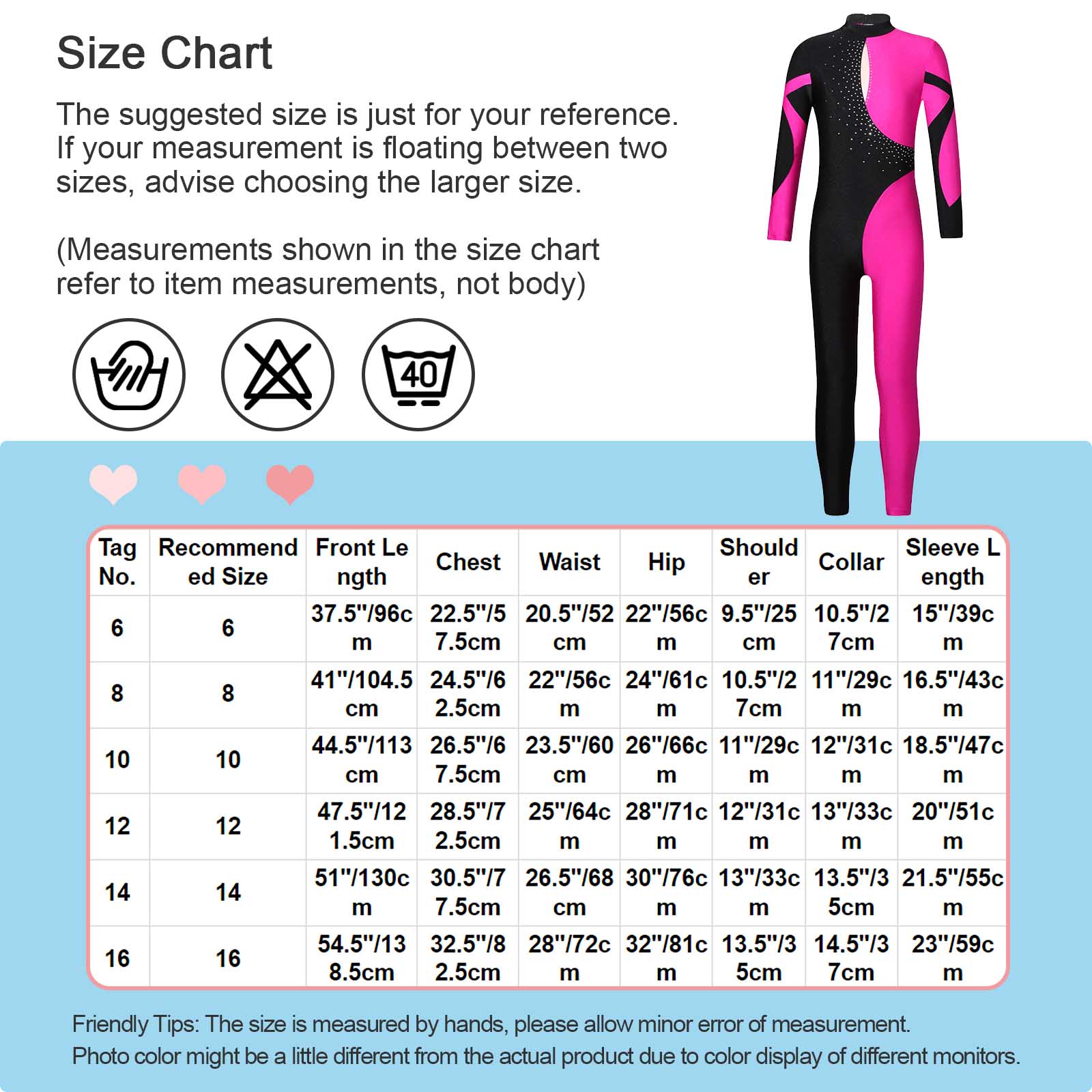 Kinder Mädchen Langarm Glänzende Strass Farbblock Trikots Tanz Gymnastik Overall für Yoga Unitards Biketards Sport Workout – Detail 3
