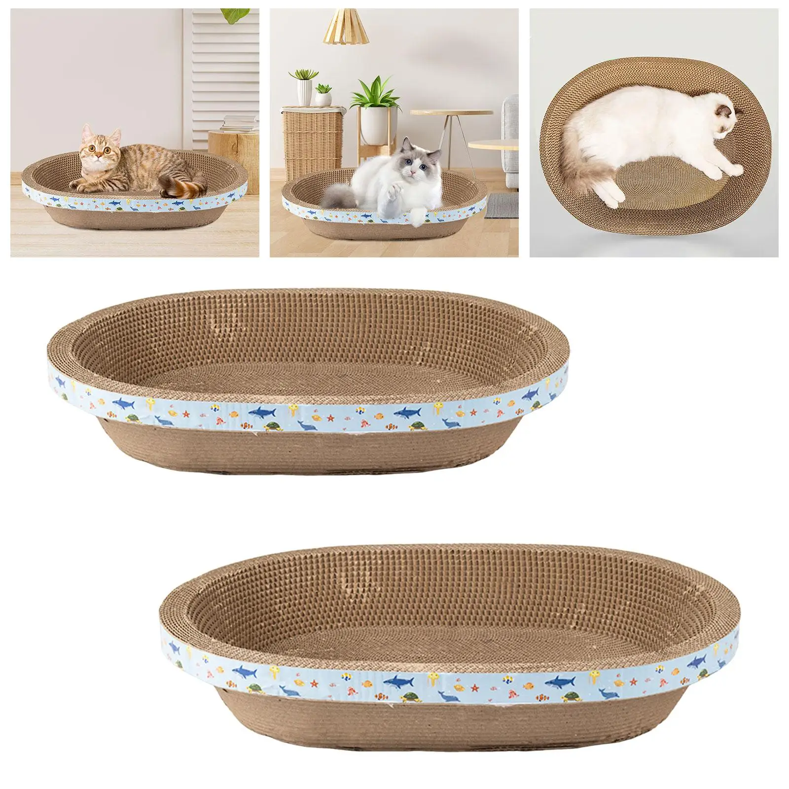 Cat Scratcher Pad Scratch Bowl Interactive Toy Protect Furniture Couch Cat