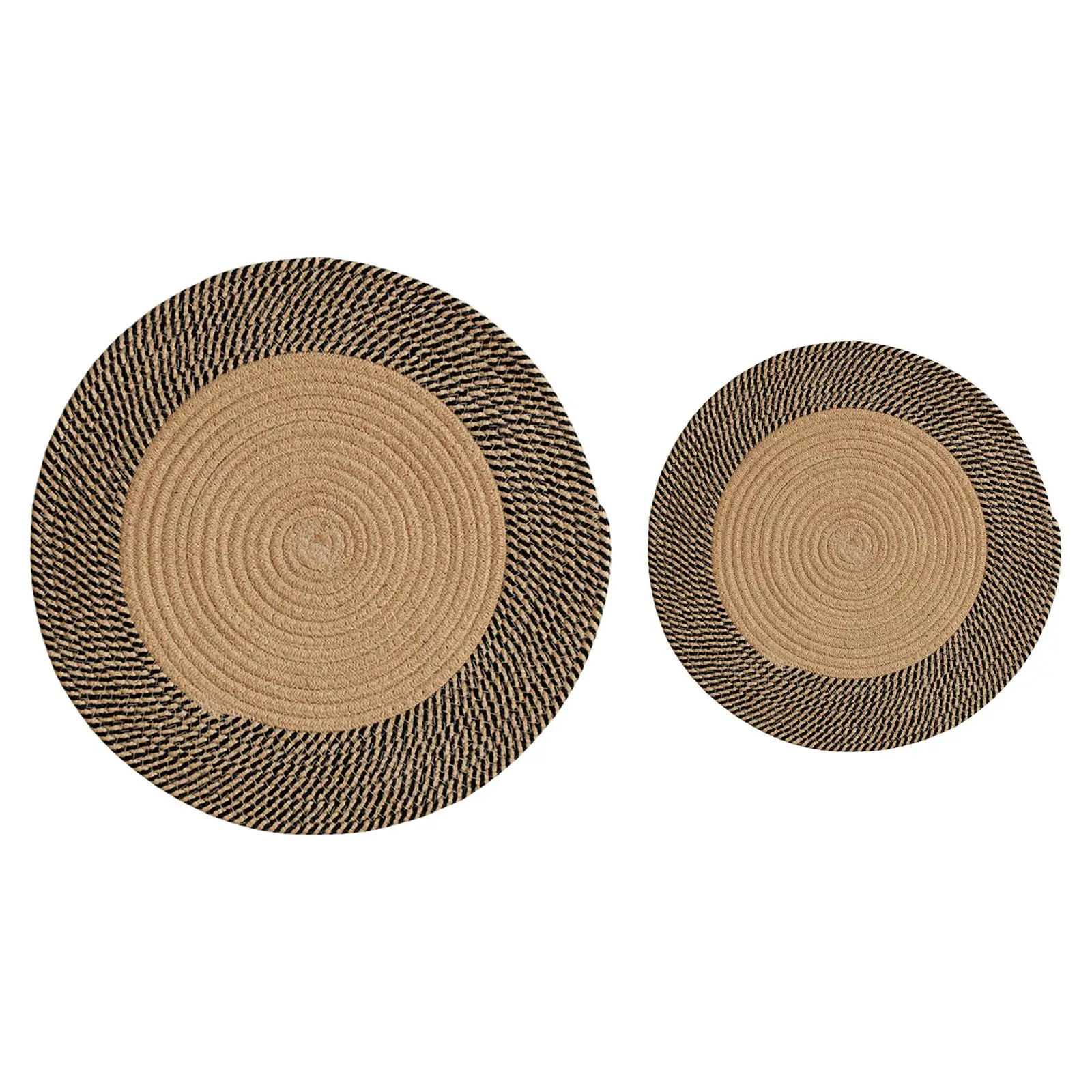 Round Handwoven Natural Jute Braided Rug Farmhouse Rug Reversible Area Rugs for Living Room
