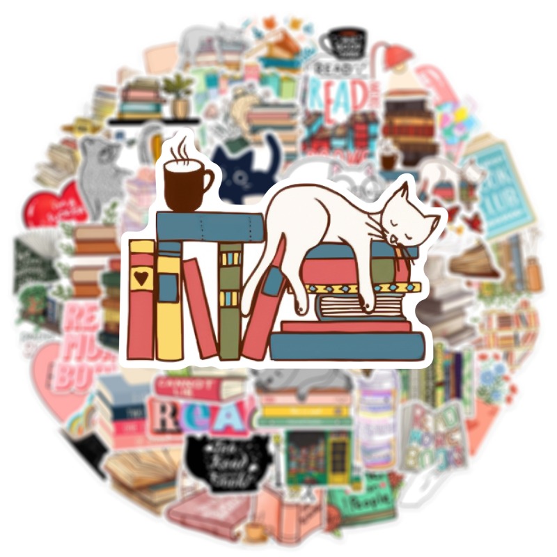 10/25/50 Stück Lesebücher Aufkleber für DIY Koffer Wasserflasche Telefon Gitarre Laptop Auto Scrapbooking Skateboard – Detail 6