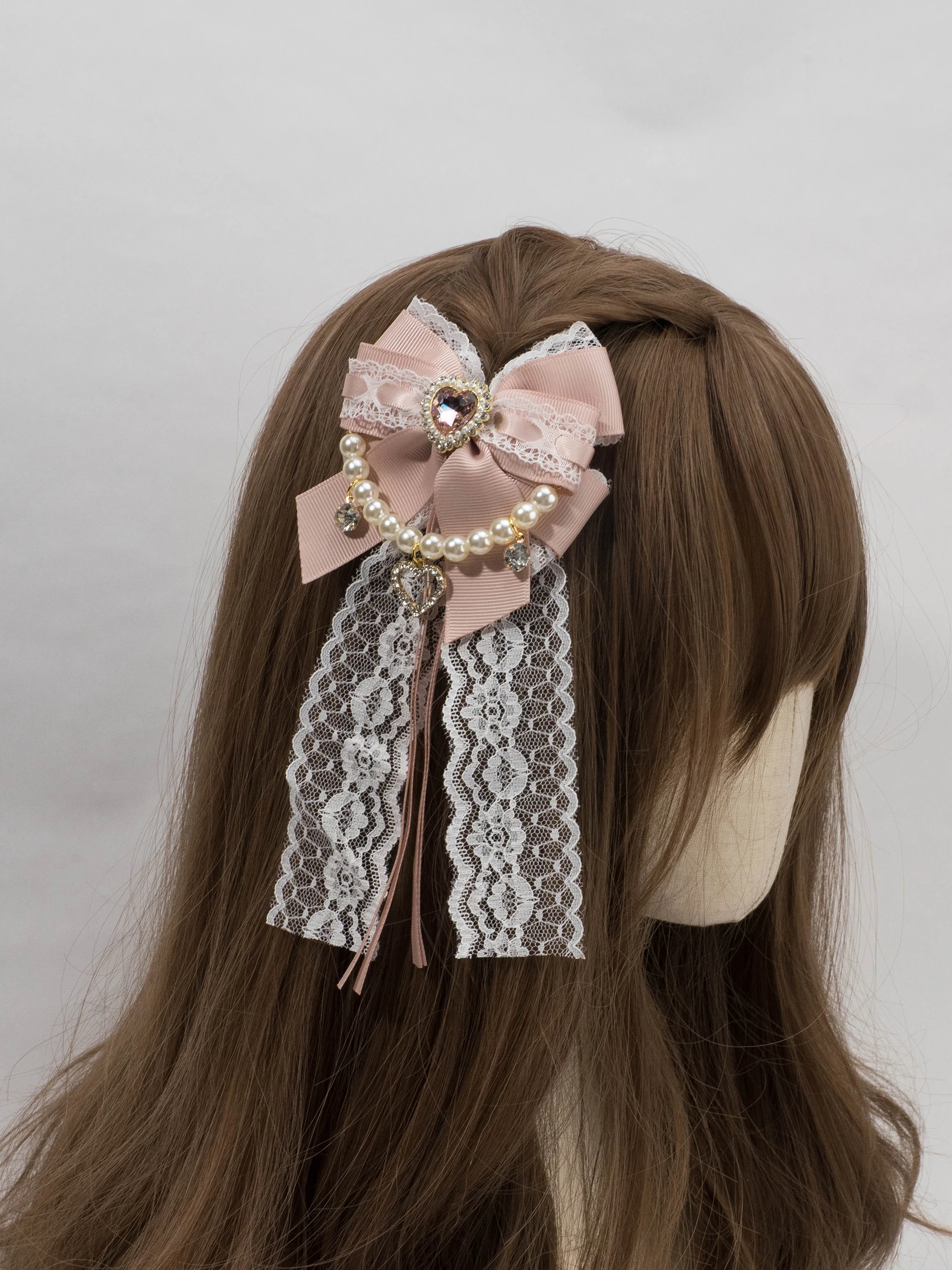 Barrettes Hairclips Mulher Bonito Handmade Rhinestone Ribbon