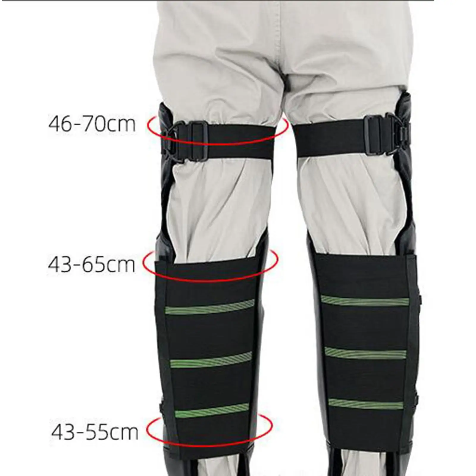 50cm Motorcycle Windproof Leg Guards Knee Brace Ergonomic Shape Reflective Strips for Mountain Climbing Durable Accessories