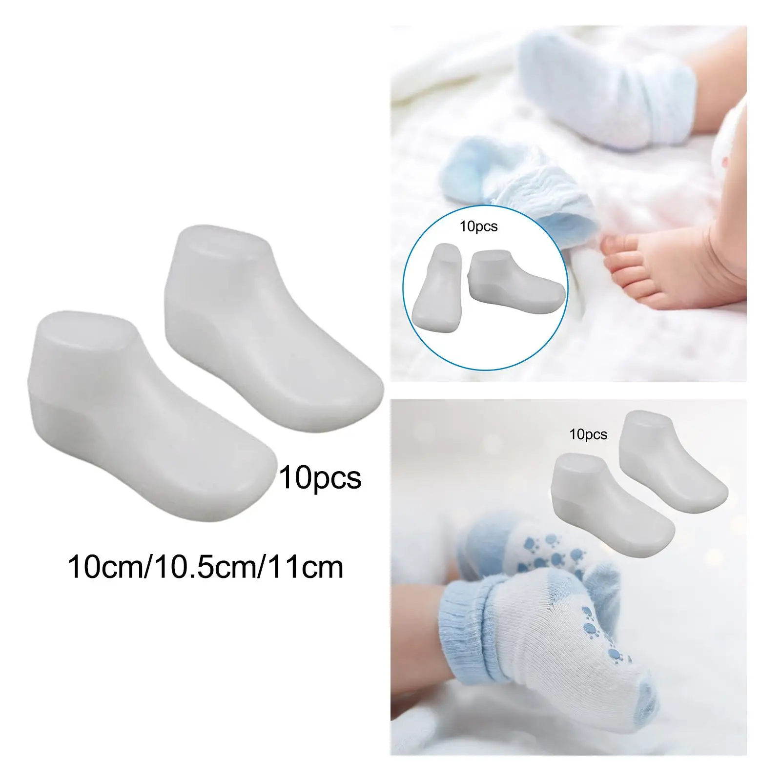 10 Pair Plastic Baby Feet Display Shoe Support Baby Booties Shaper Stand Holder Socks Shoe Tree Mannequin Feet Baby Foot Model