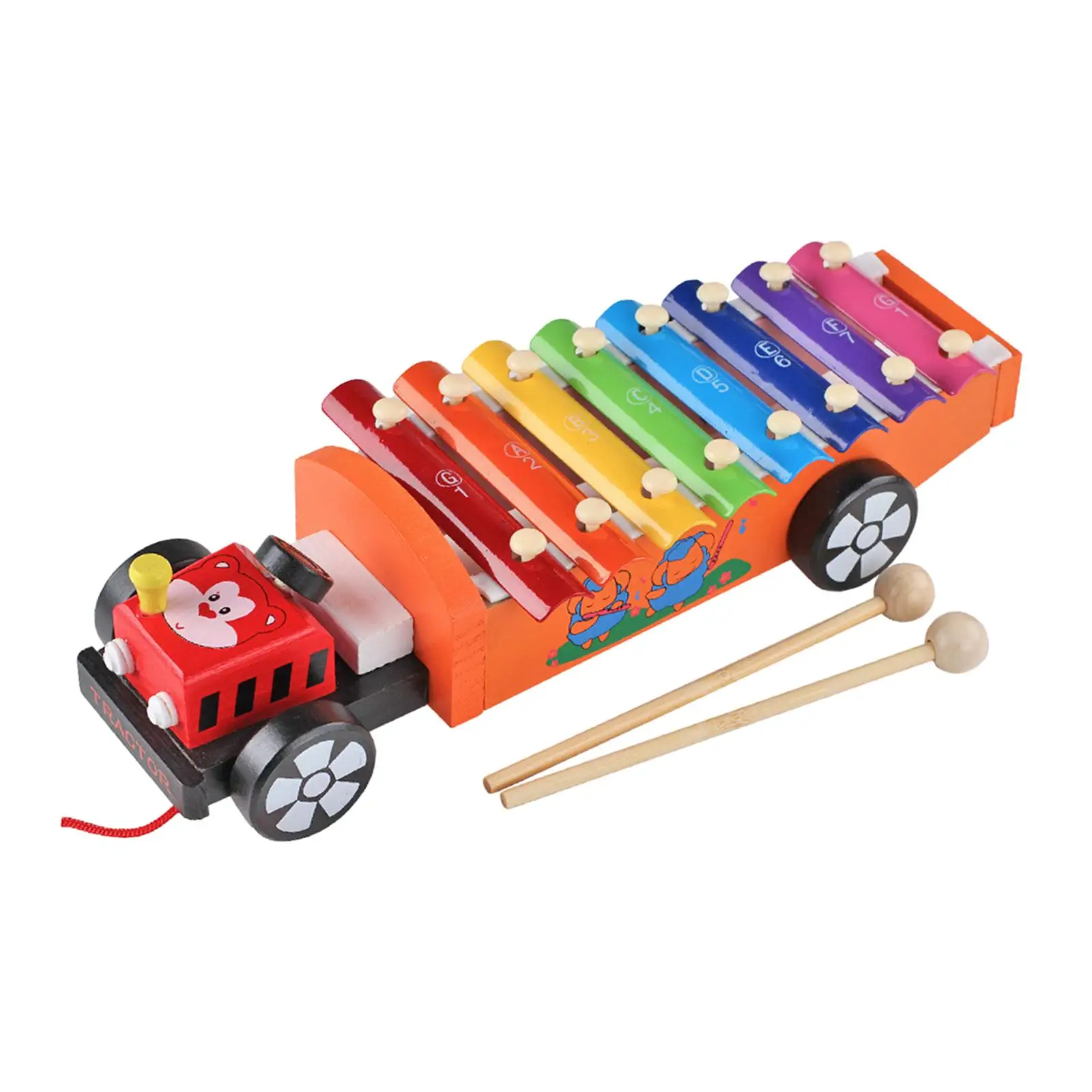 8 Note Metal Xylophone Montessori Toy Preschool Learning with 2 Mallets Kids Wood Xylophone Valentines Day Gifts for Kids Adults