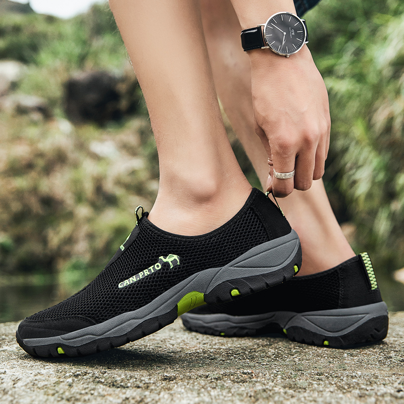 Männer Casual Schuhe Mode Sommer Schuhe Mesh im freien Atmungsaktive Slip-on Wohnungen Männer Turnschuhe Komfortable Wasser Faulenzer Zapatillas – Detail 20