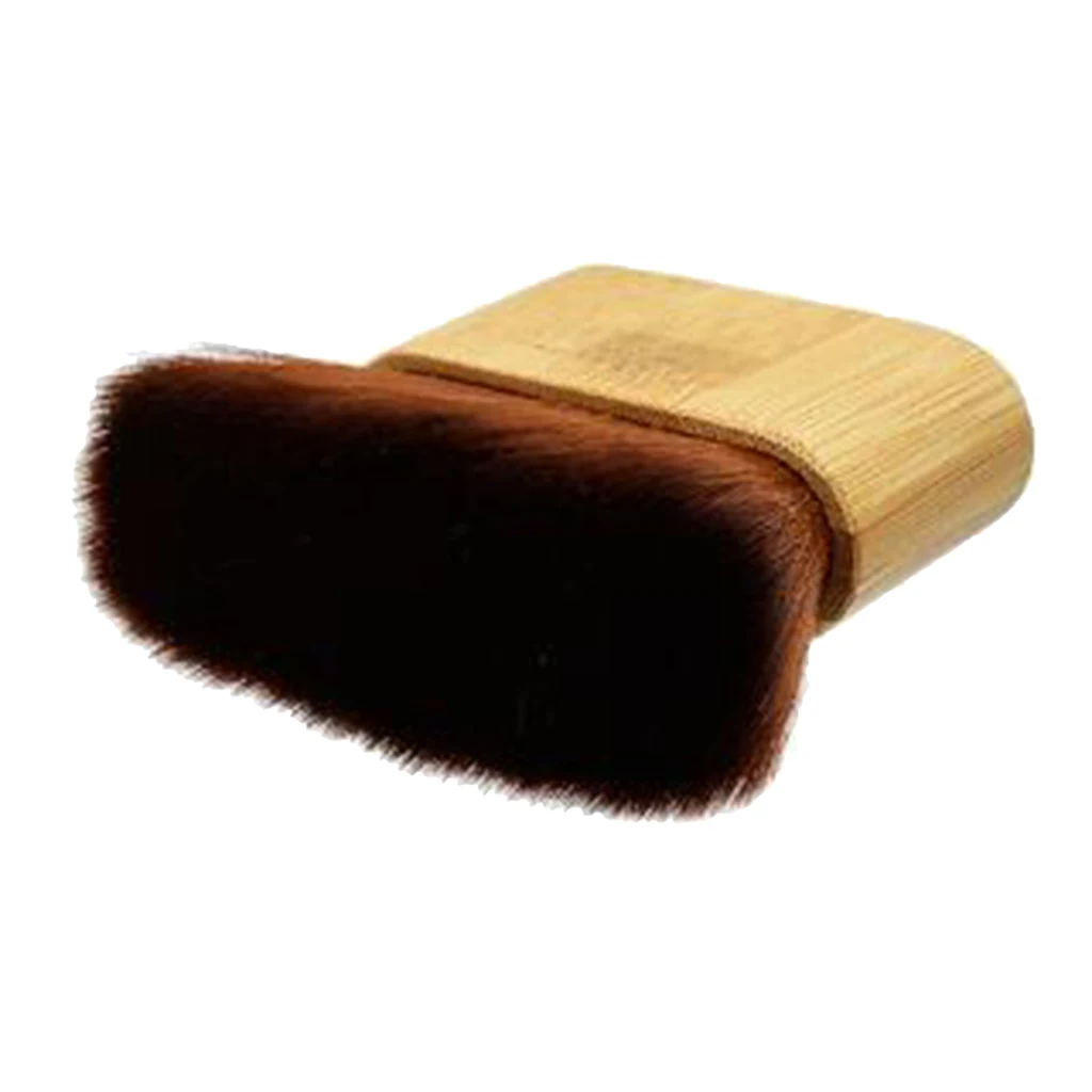 2xBarber Hairdressing Hair Cutting Neck Duster Soft Brush with Wooden Handle