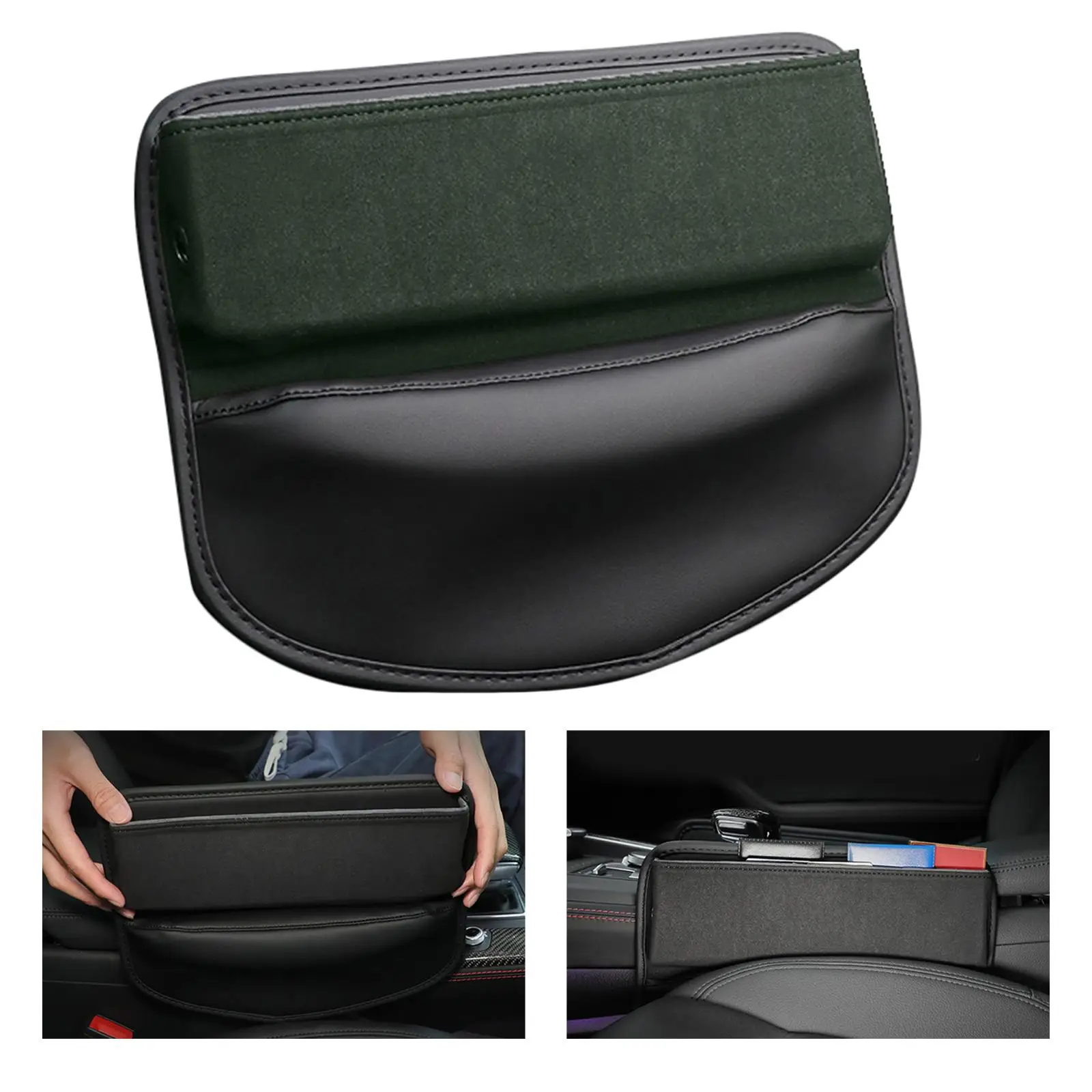 Car Seat Gap Organizer W/Reserved Charging Holes seat Console Pocket Fits for Coins
