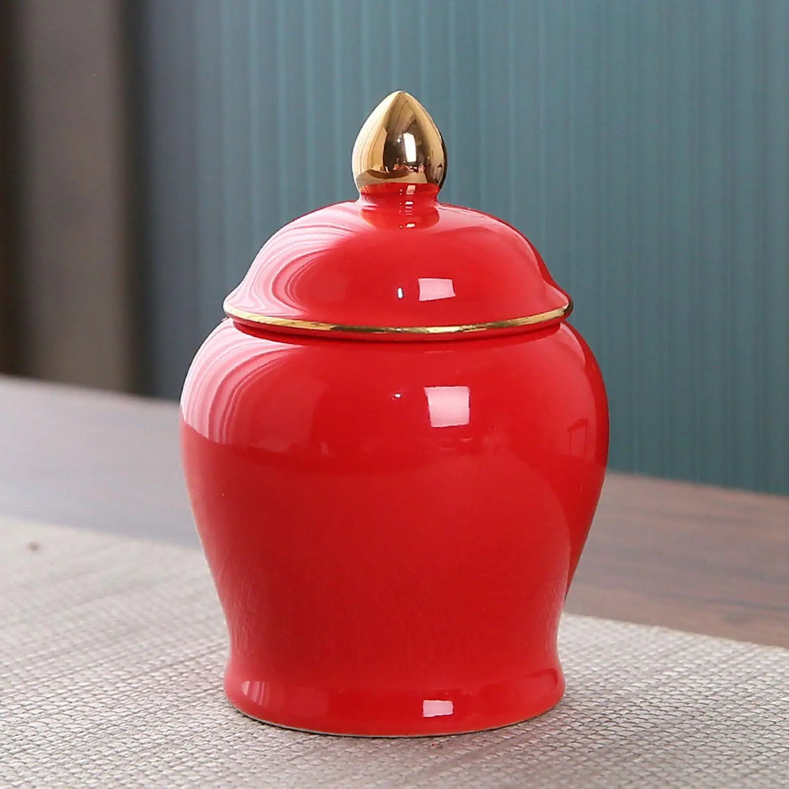 Small Ceramic Storage Jar Polished Tea Canister Decorative Jars Kitchen Canisters for Sugar Coffee Beans Seasoning Salt
