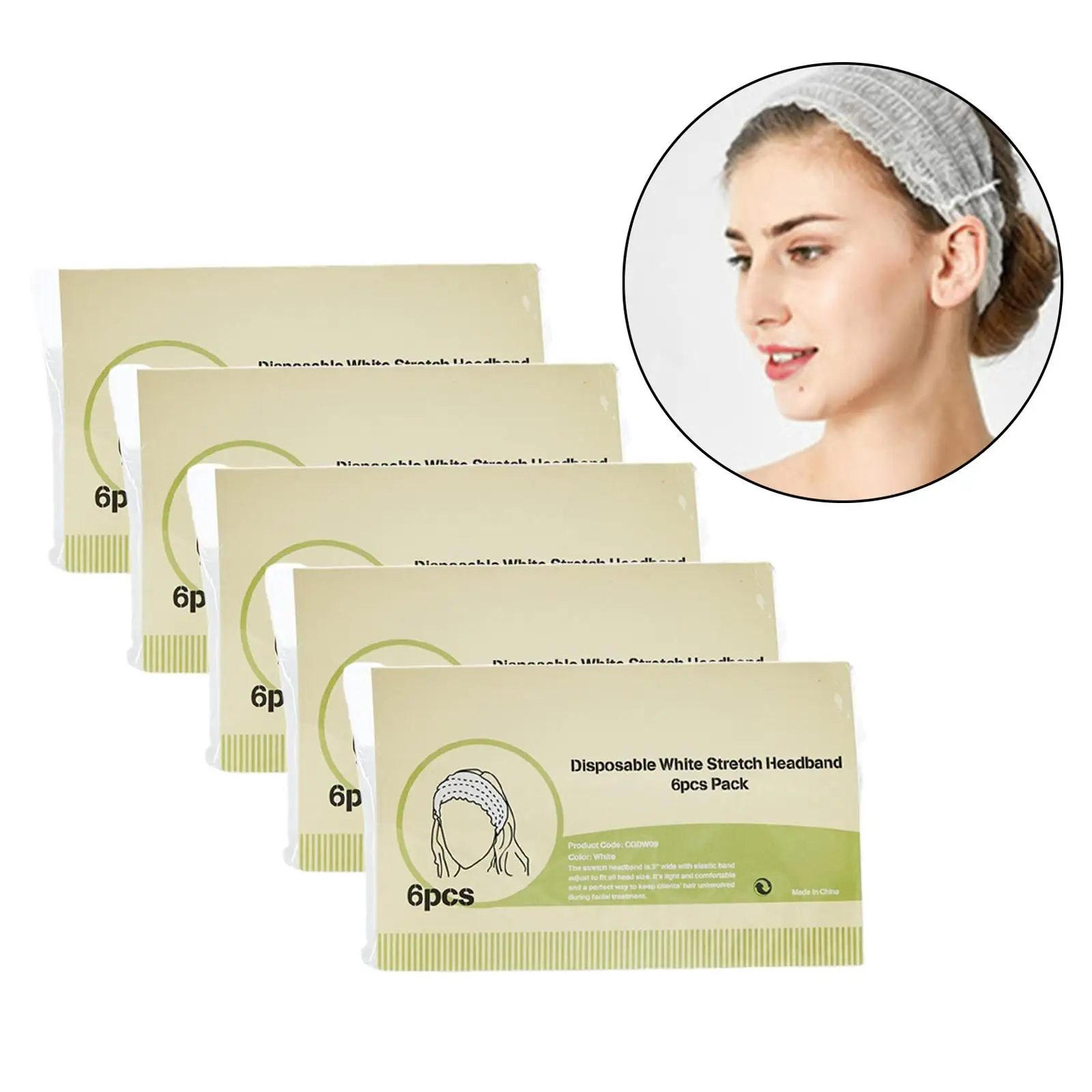 30 Pieces Disposable Facial  Stretch Non-Woven Elastic for Women