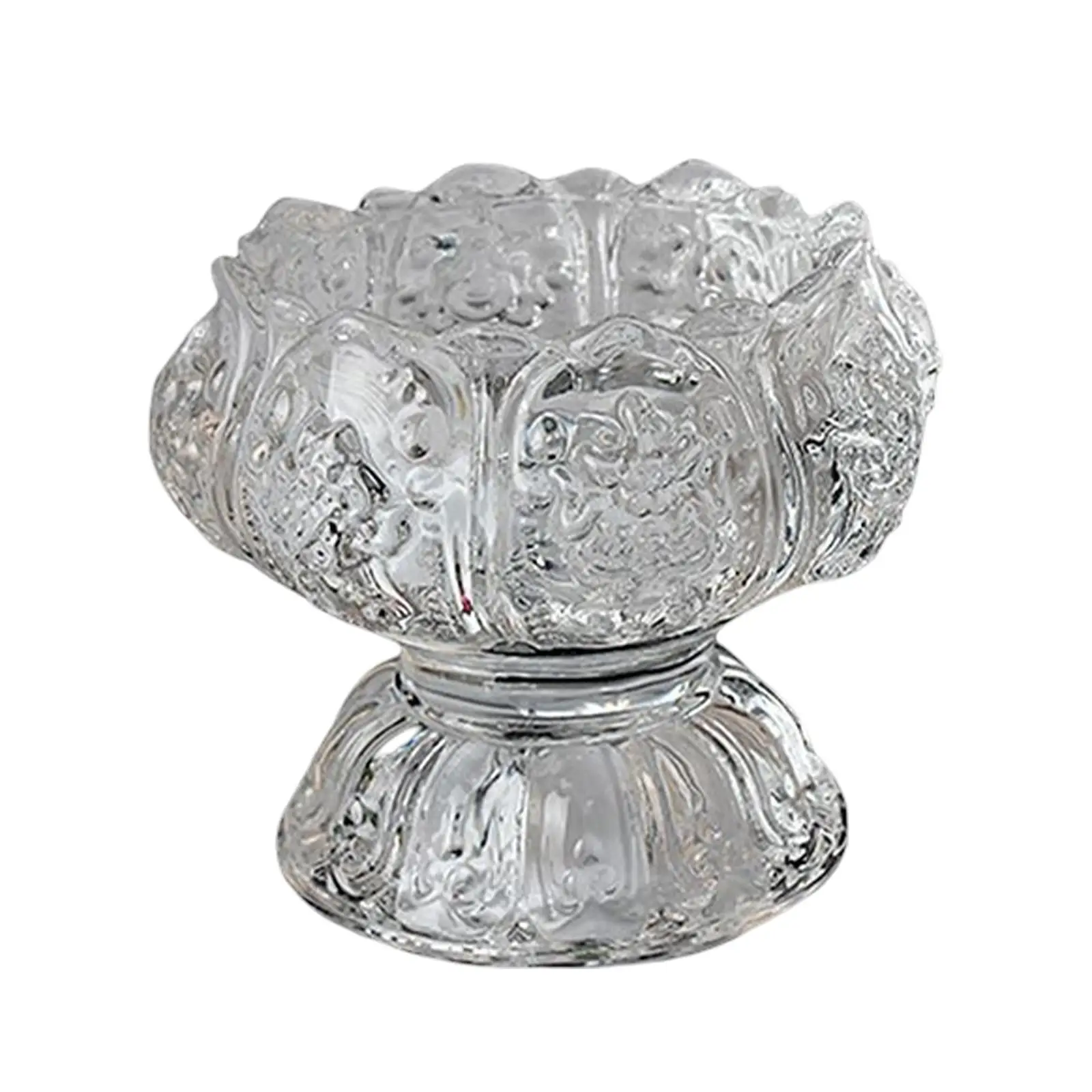 Glass Lotus Candle Tealight Holder for Table Centerpiece Parlor Decoration