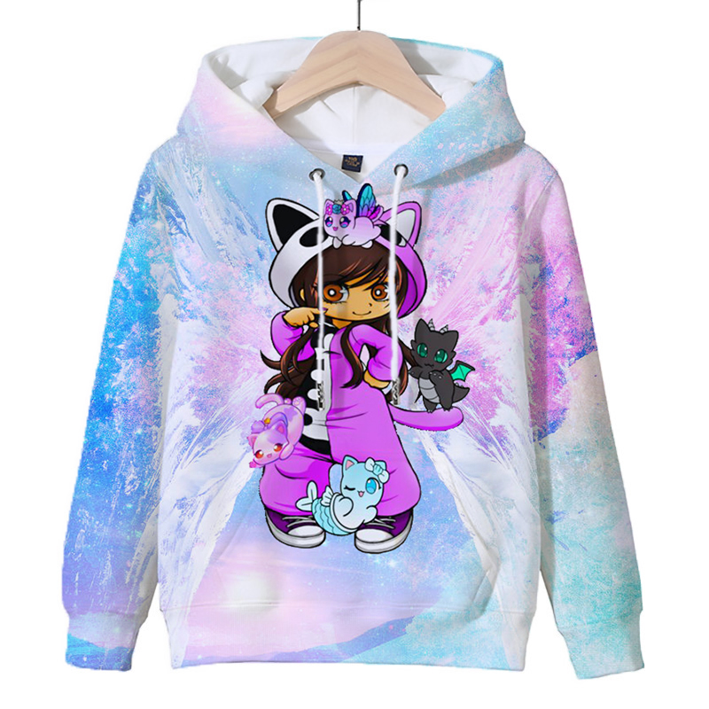 Title 23, Sweat à capuche imprimé Aphmau pour enfants, je...