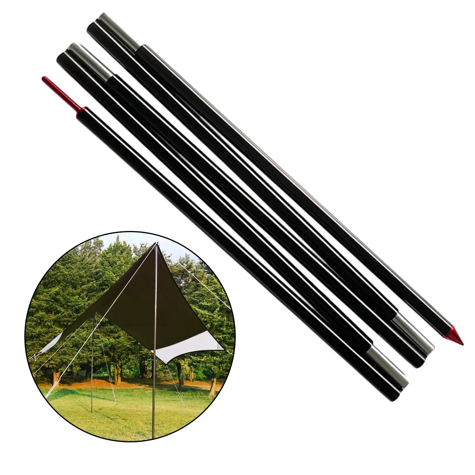 Tarp Support Poles 220cm Backpacking Canopy Awning Tent Rod with Storage Bag