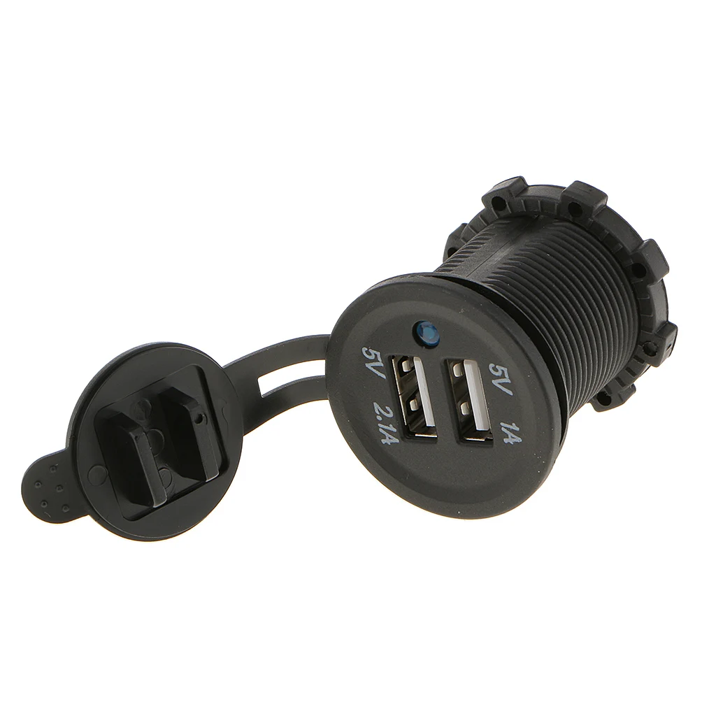Dual Waterproof Mobile Phone Charger Motorcycle LED Indiacator.