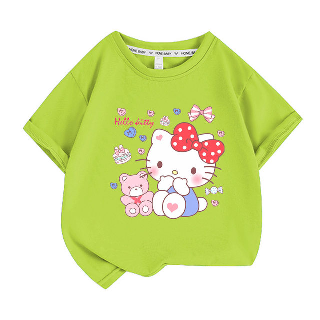 Kawaii Sanrio Olá Kitty T-shirt Bonito Anime Dos Desenhos Animados Puro  Algodão Manga Curta Sweat Uptake Confortável Sports Top Holiday Presentes -  AliExpress