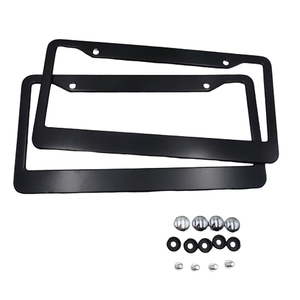 2x Aluminum Universal Auto Truck License Plate Frame Tag Protector Cover Holder Car License Plate Frame USA and Canada American