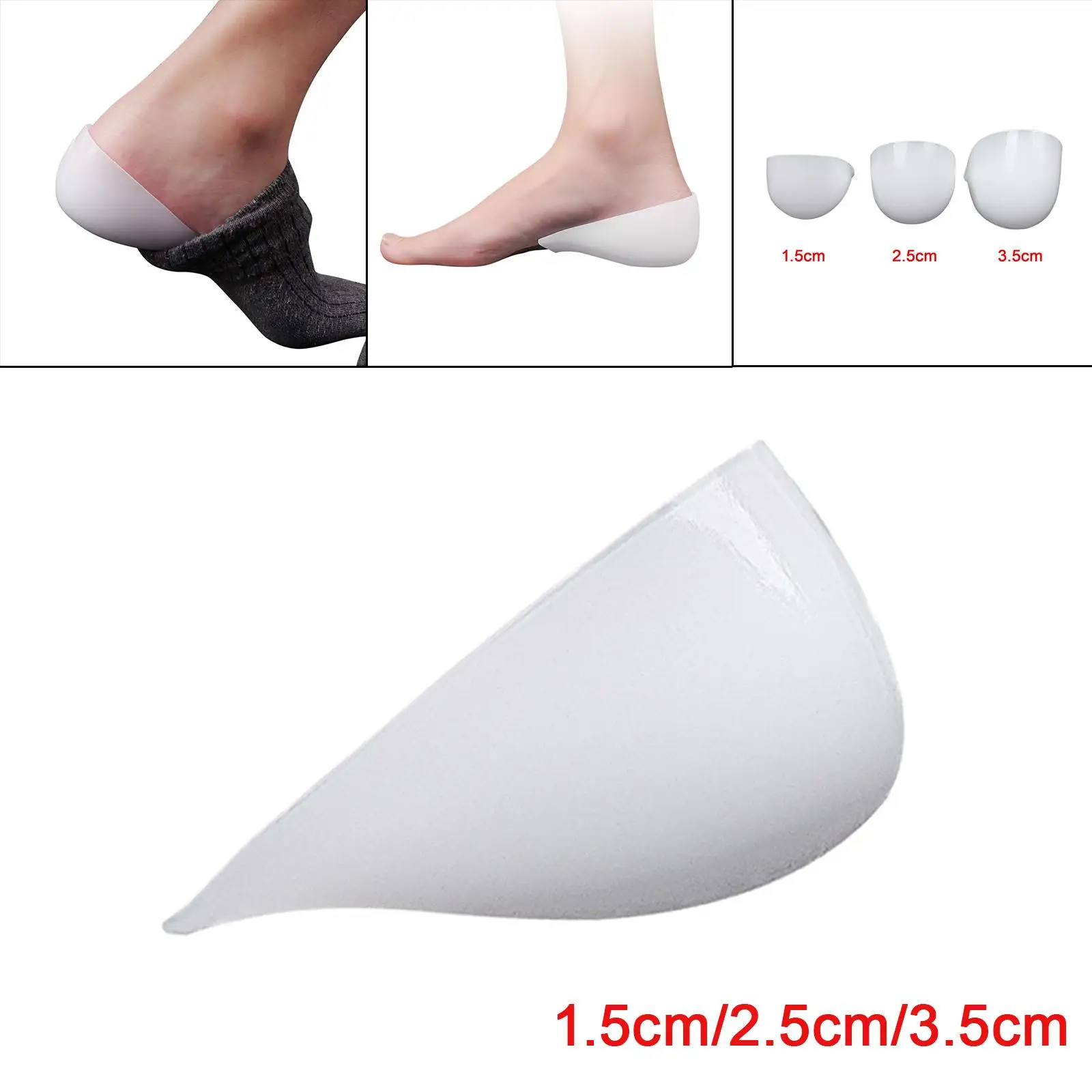 U Shaped Silicone Heel Covers Heel Protector Foot Care ,White for Women Suitable for Heel Cracking,Heel Tendinitis