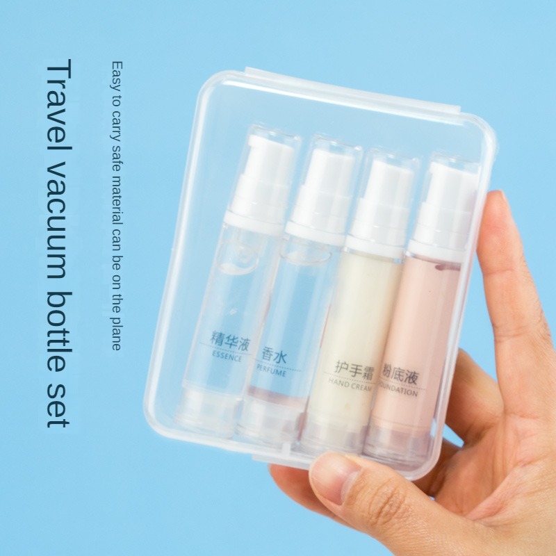 Best of 5 / 10ml 3 / 4Pcs Travel Sub-Bottling Set AS Vacuum Spray Lotion Cosmetic Empty Refillable Bottle Portable Travel Kit For Plane Reviews & Tips