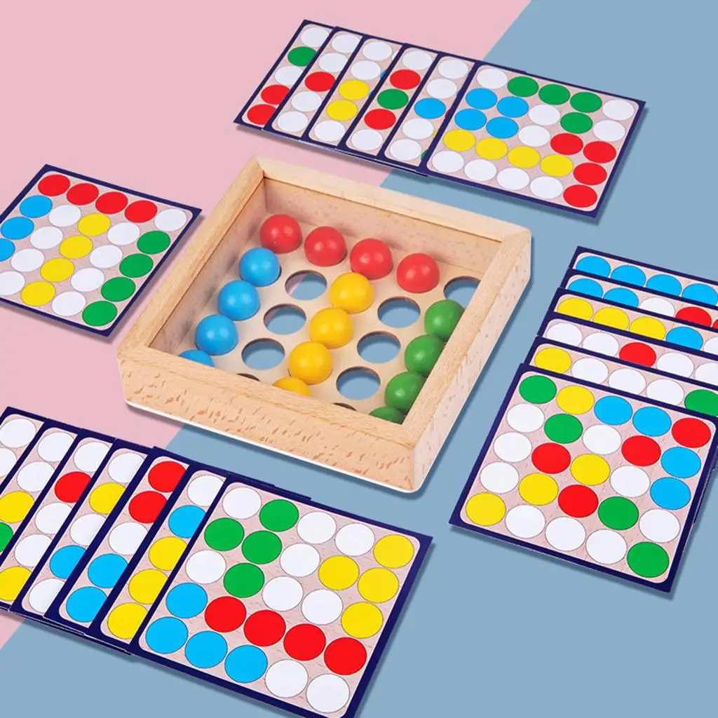 Wooden Color Sorting 20 Cards Counting  Sensory Toys