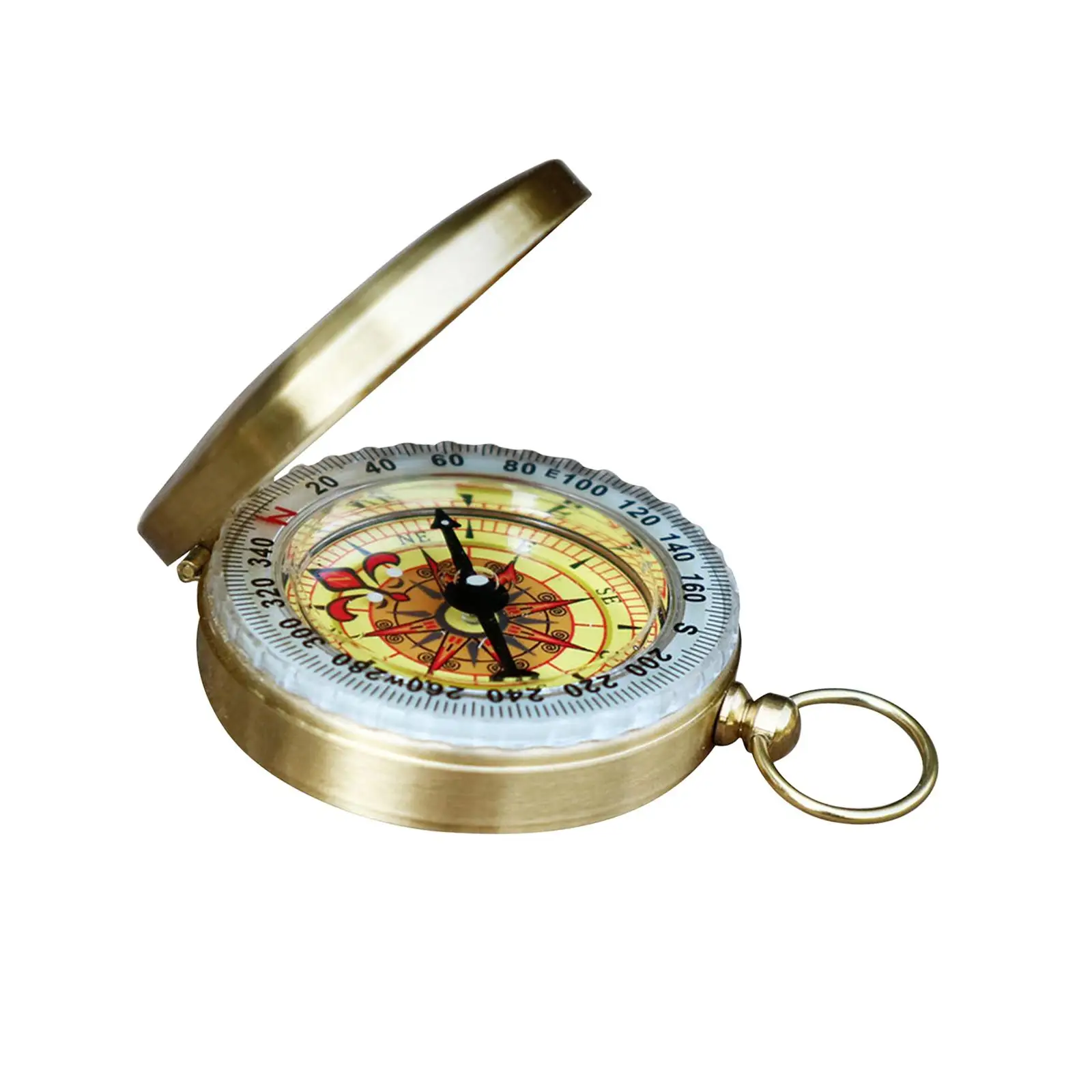 Camping Survival Compass Old Fashioned Small Compact Copper Compass Luminous Compass for Outdoor Backpacking Orienteering Hiking