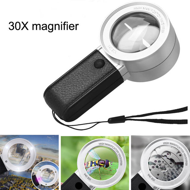 Loupe éclairante Double Grossissement 5X/15X Avec 4 LED - Main Libre Pour Lecture, Bijoux, Seniors