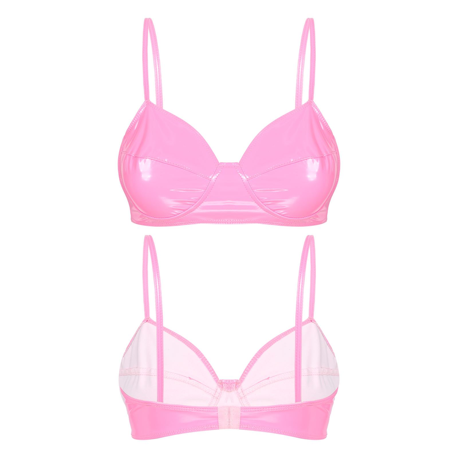 Women's Glossy Patent Leather Bra Top Image 5