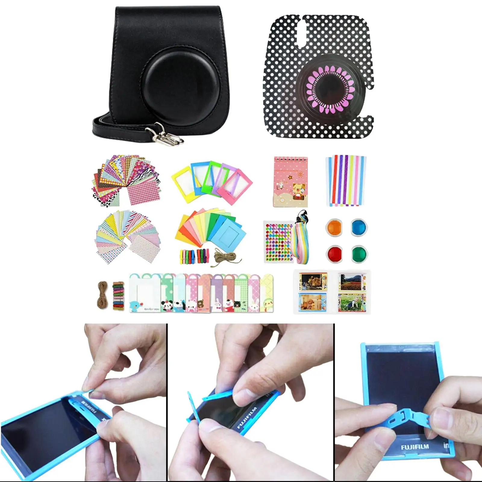 13 in 1 Camera Accessory Bundles for 11, with PU Leather Case, Filter, Photo Album, Sticker And