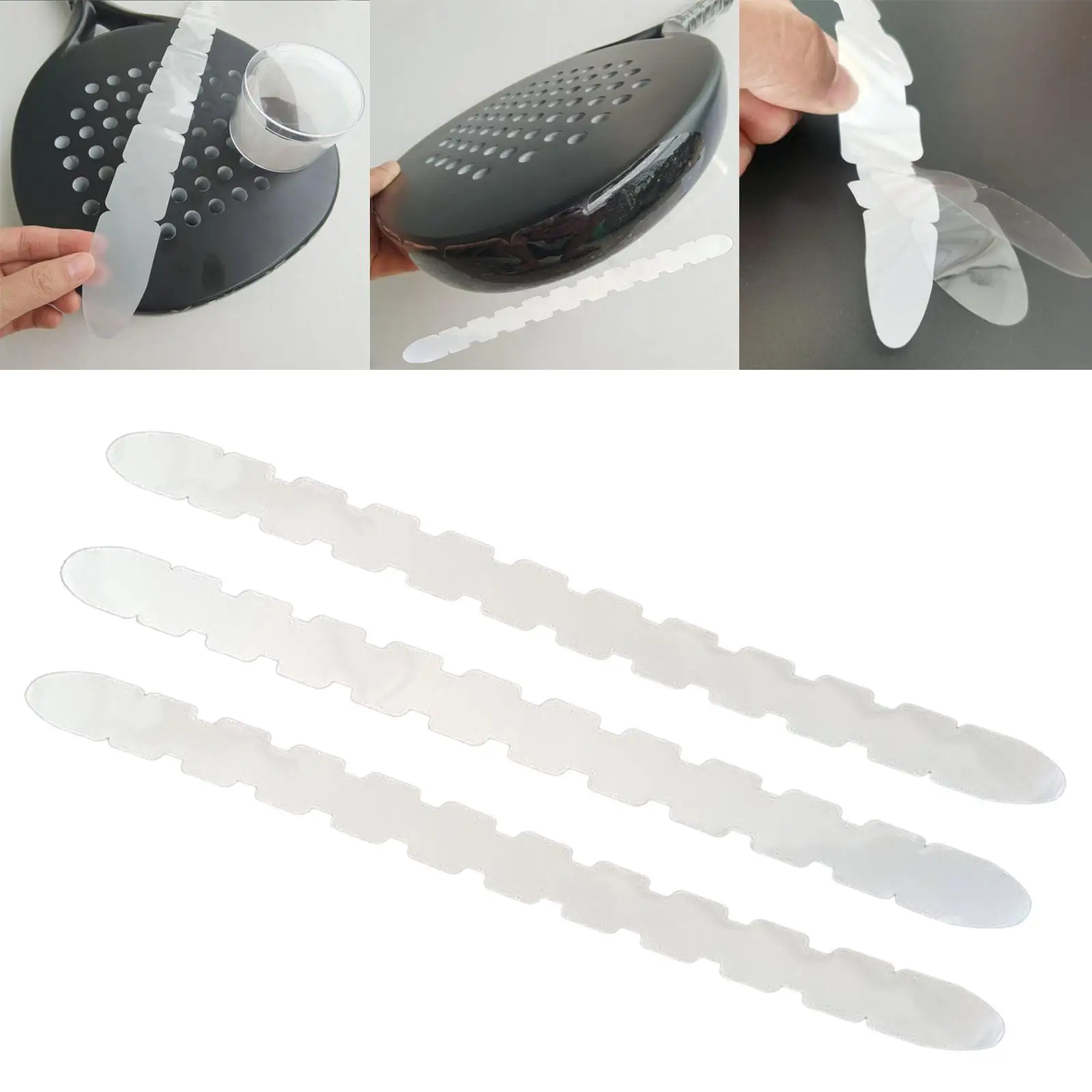 3Pcs Tennis Racket Head Protection Tape Protector Racquet Guard Tape Sticker