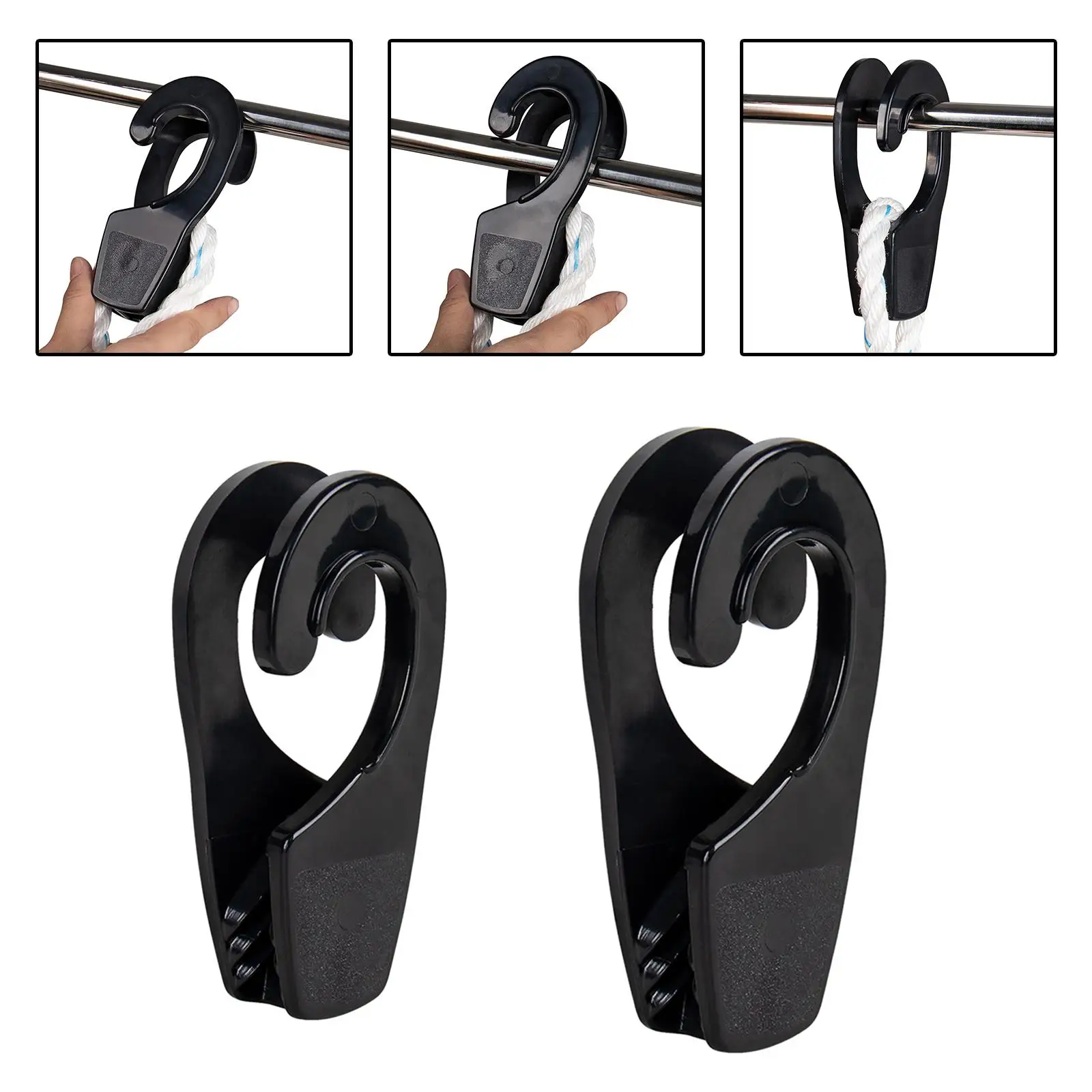 Rail Mount Boat Fender Hanger Hook Durable Lightweight Easily Adjust Fender in Height Multipurpose Black Color Accessories