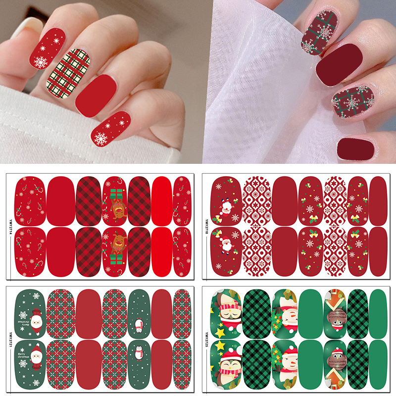 Best of Christmas Nail Sticker Nail Decal Nail Polish Stickers Nail Art Decorations Glitter Powder Manicure Full Wraps Self-Adhesive Reviews & Tips