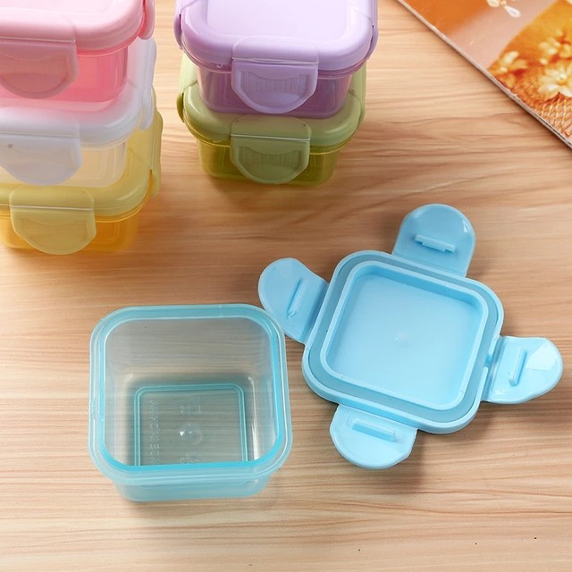 6Pcs Food Storage Container Small Plastic Moisture-proof Containers Mini  Kitchen Storage Box with Leakproof Lid Kitchen Accessor