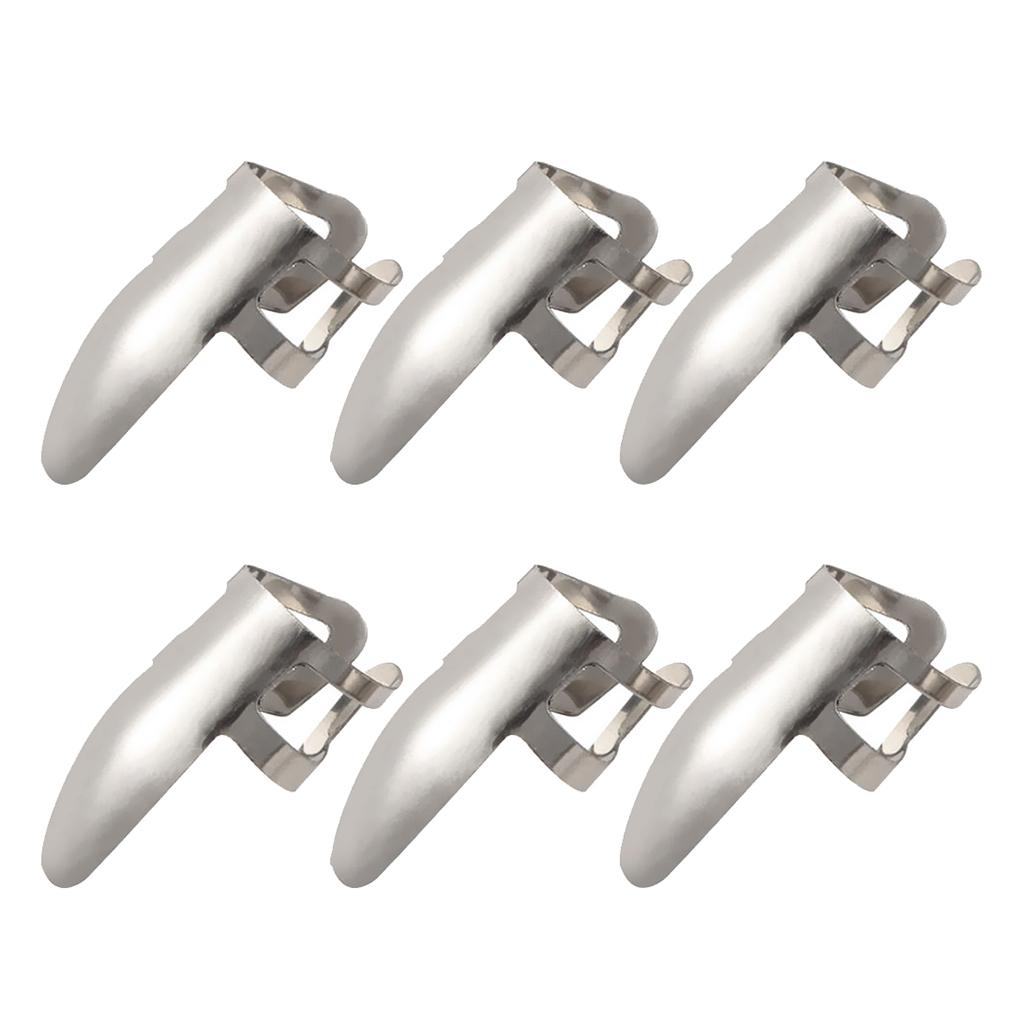 6x Finger Stainless Steel Plectrums Guitar Banjo Ukulele Picks Plectrums Set