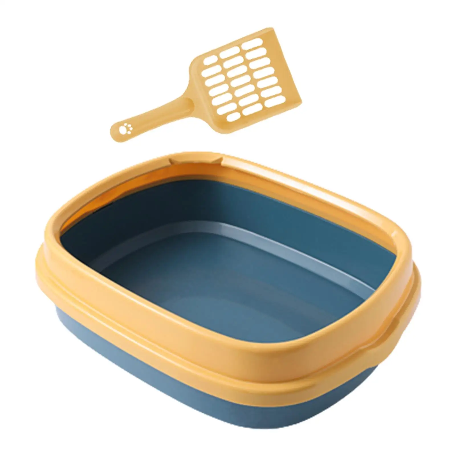 Semi open Litter box Bedpan Easy Cleaning Detachable with Antiing Pet Litter Tray Cat Sandbox for Kitten Small Animals