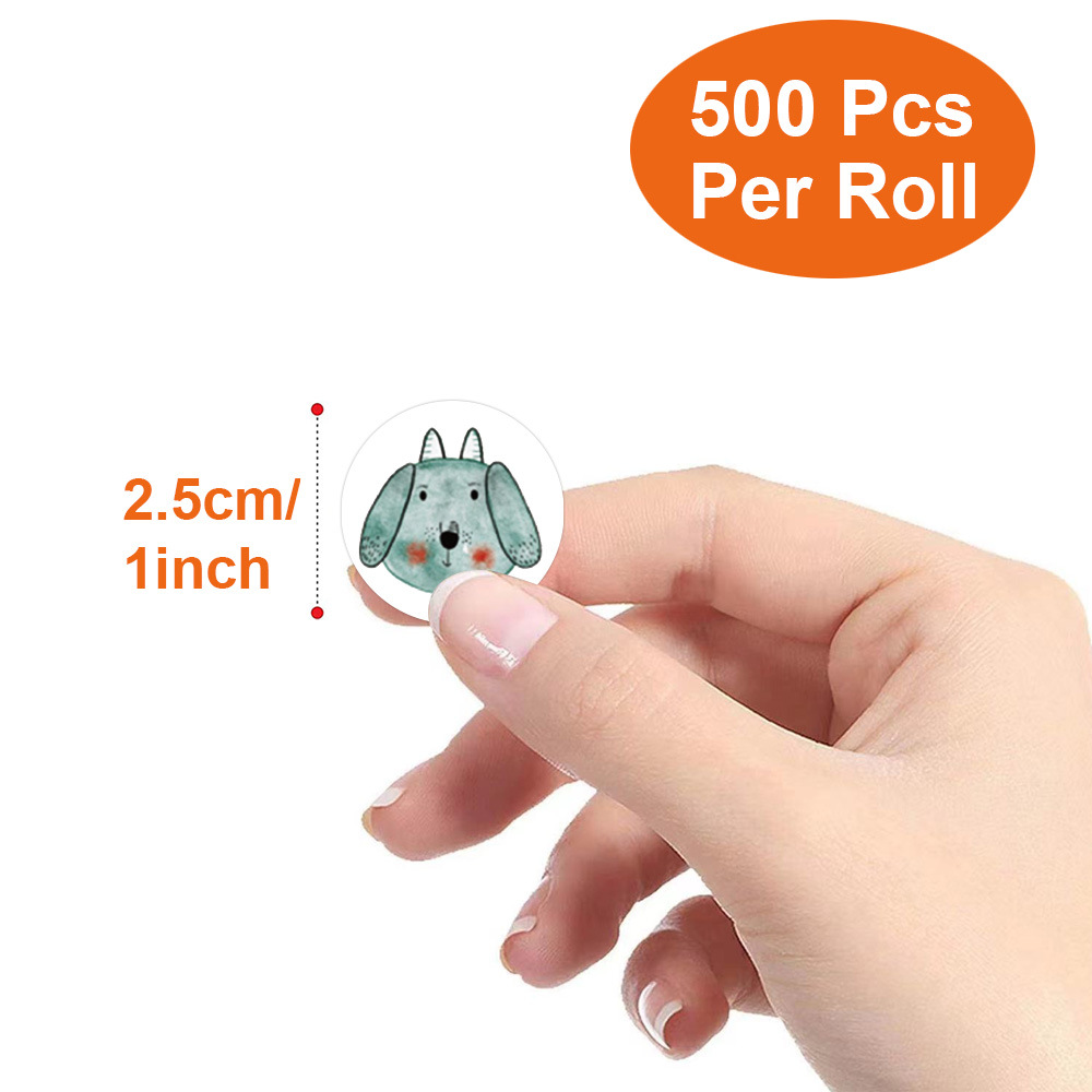 500-pcs 1 Zoll Tier Panda Katze Hund Fuchs Aufkleber Rolle für Umschlag Lob Belohnung Etikett Briefpapier Siegel Etikett Kind Spielzeug Geschenk – Detail 4
