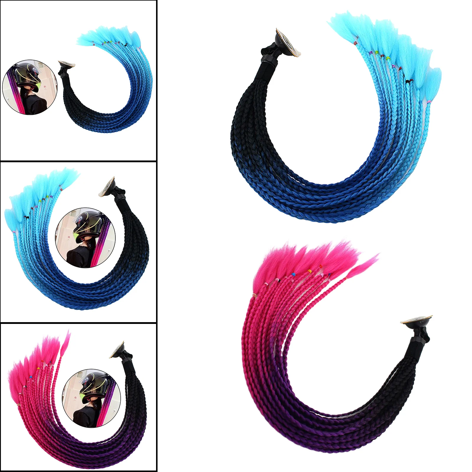 2pcs 55cm Hair Gradient Ponytail for Motorcycle