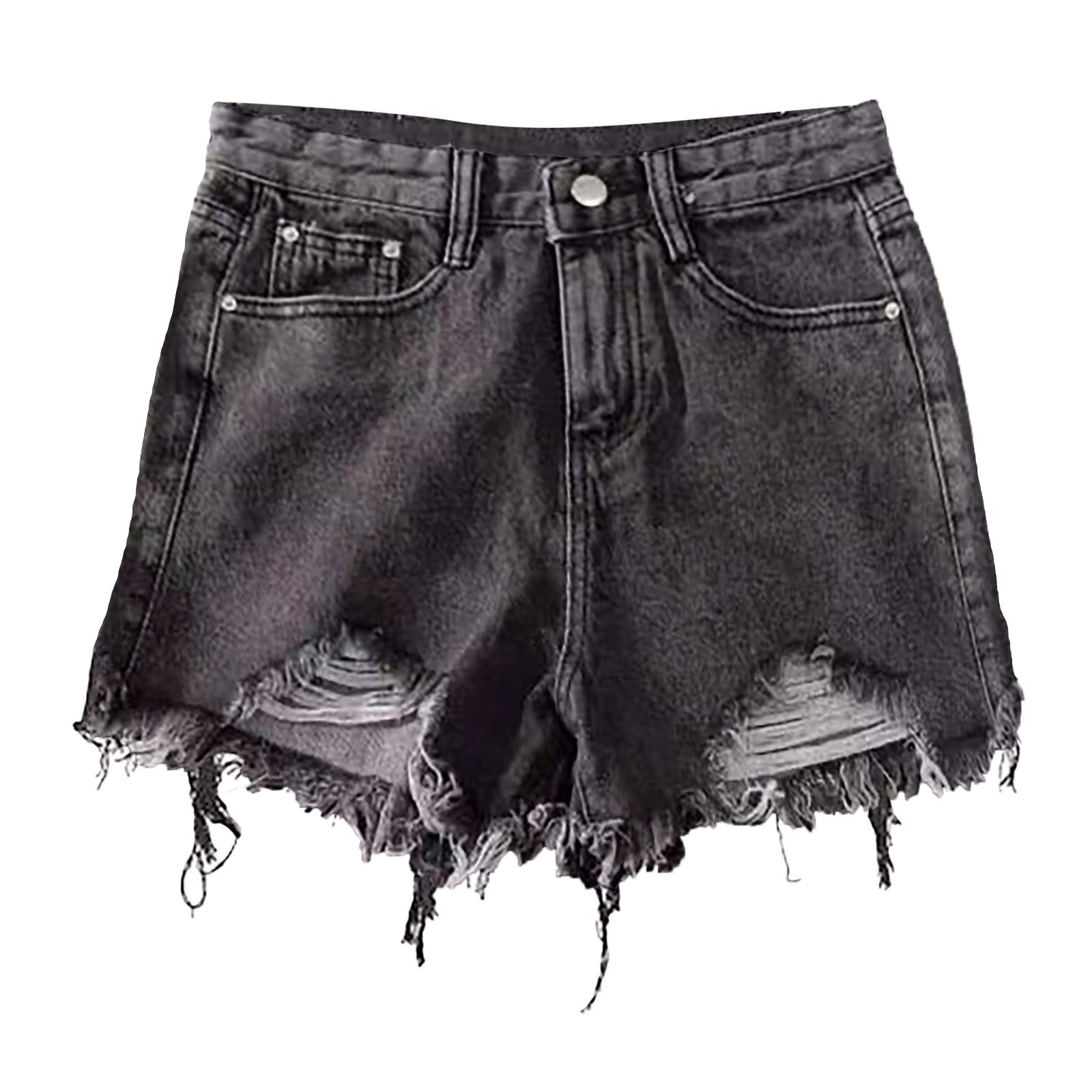 Title 3, Glands noir Denim Shorts femmes mode trou Mini ...