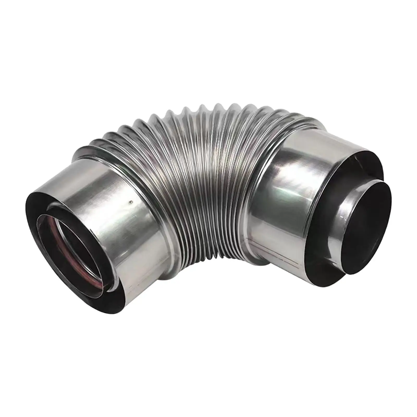 Stainless Steel Elbow Pipe Elbow Connector Flue Adapter Tube Chimney Flue for Heater Greenhouse Bathroom Farmhouse Kitchen