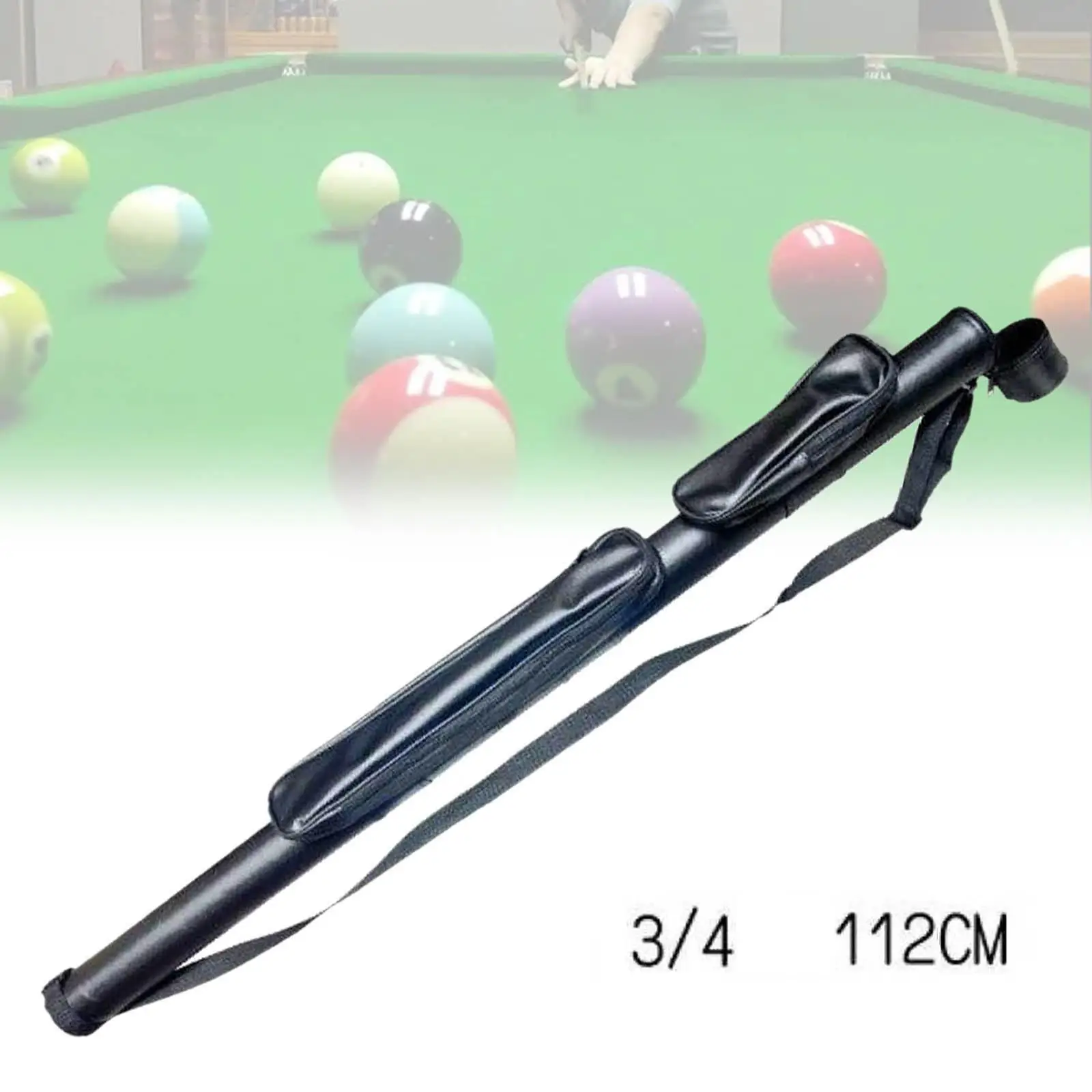 Billiards Pool Cue Case Jointed Snooker Organizer with Accessory Pouch
