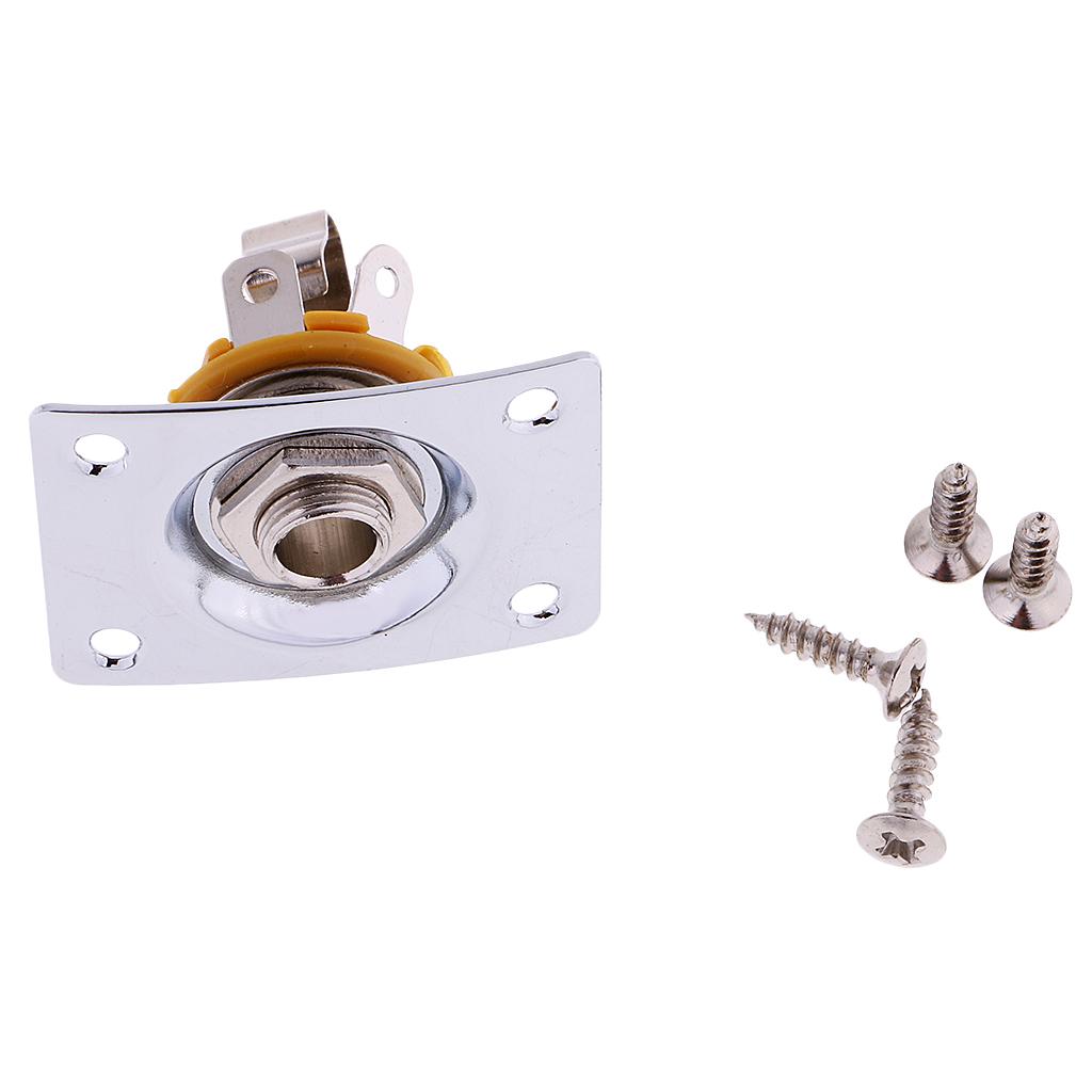  Plug   with Screws Rectangle Shape Kit for Electric Bass Guitar